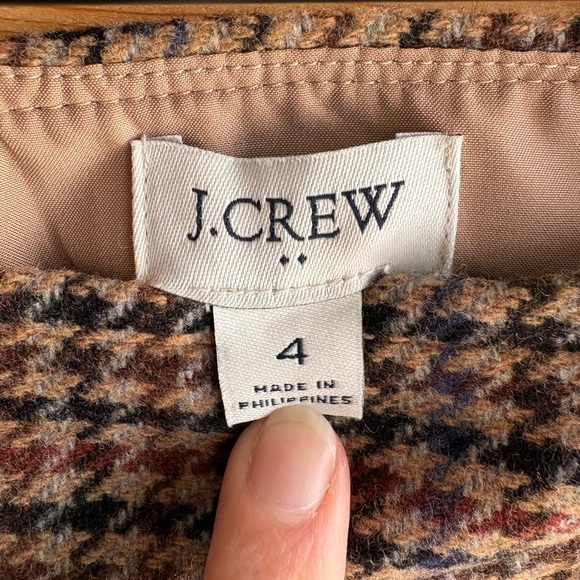 J.Crew Wool Houndstooth A-Line Skirt | Dark Academia | Size 4 - Picture 3 of 8